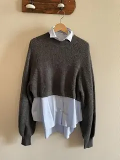 【2度着用】green label relaxing ニットセット　チャコール