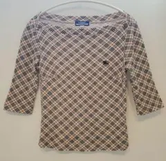 バーバリーブルーレーベル ノバチェック 七分袖 カットソー 日本製 y2k