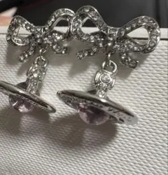 リボン ピアス(両耳用)