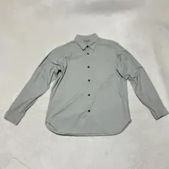 美品▲ マーガレットハウエル//シルクコットンストライプシャツ▲ライトグレー COTTON SILK STRIPE SHIRT | MARGARET HOWELL（マーガレット・ハウエル