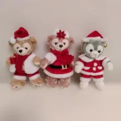 ☆ディズニー☆ダッフィー・シェリーメイ・ジェラトーニ☆クリスマスぬいぐるみバッジ