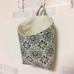 NO.862 大・布バスケット❁浮かせる収納❁ウォールポケット❁ハンドメイド