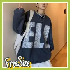 【大人気】 ビッグ　柄　ロゴ　ヒップホップ　ペイズリー　スウェット　HIPHOP