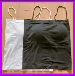 キャミソール ブラトップ インナー カップ付き ブラック ホワイト 黒 白 2枚