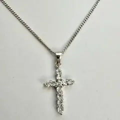 クロスペンダント ネックレス（シルバー925&CZ）