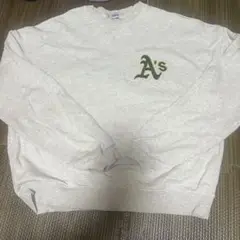 A'sロゴ入りグレー スウェット MLB