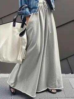 【新品】グレー ガウチョパンツ スウェット素材　5XL