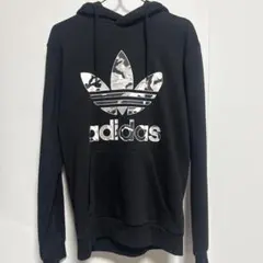 adidas カモフラージュロゴ ブラックパーカー AU/NZ S