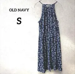 OLD NAVY ネイビー アンカー柄 キャミワンピース ゴムウエスト S