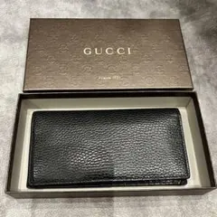 【箱・付属品あり／未使用級】GUCCI レザー 長財布 ブラック