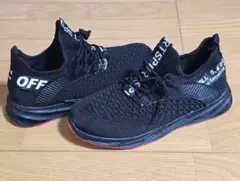 メンズ　スニーカー　ランニング　厚底【25.5cm／ブラック】のサムネイル