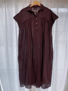nanadecor ノースリーブシャツワンピース ダークパープル