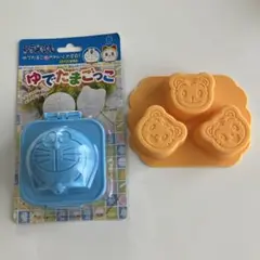 新品☆ドラえもんゆでたまごっこ・非売品しまじろうシリコン型セット☆