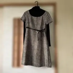 シビラSybillaドット柄 半袖ひざ丈ワンピースサイズ40