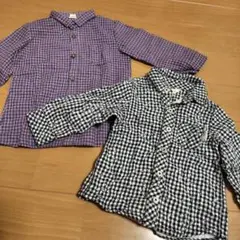 90cm シャツブラウス 長袖 チェック柄 男の子