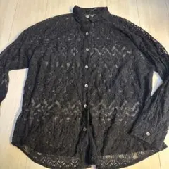 JEANASIS レースシャツ 黒freeサイズ シースルー 長袖のサムネイル