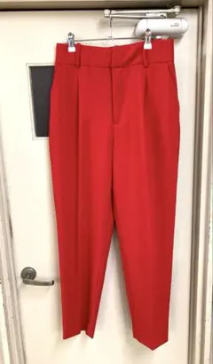 【試着のみ】最終値下！ZARA ザラ　テーパード スラックス　赤　M