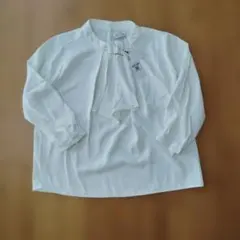 【新品】coca ホワイト ボウタイ付き 長袖シャツ M
