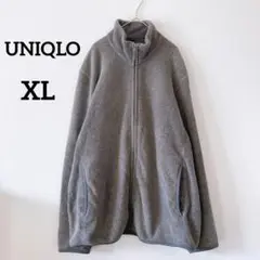 ユニクロ　フリース　フルジップ　薄手　カジュアル　グレー　XL　大きめ　5841