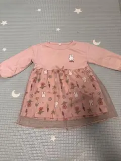 ミッフィー ワンピース 80 ピンク 花柄 チュール 長袖　即購入OK!