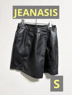 JEANASIS S フェイクレザー スカートズボン 黒