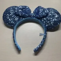 ミッキー耳カチューシャ 青 スパンコール