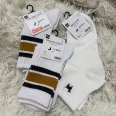 新品　ジーユー　GUハイアンクルソックス靴下3足セット25〜27cm