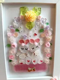 ❤️かわいい❤️夢みるうさぎ❤️シーグラスアート❤️