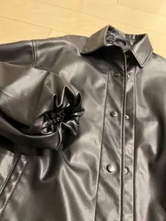 ZARA 黒 レザー風ジャケット XS