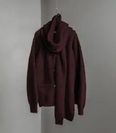 SHAGGY STOLE ENSEMBLE CARDIGAN ブラウン Ｍ