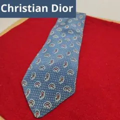 【美品】 Christian Dior ネクタイ ペイズリー ブルー系