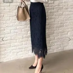 岡部あゆみ　黒　レース　タイトスカート Sサイズ