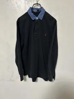 90's ラルフローレン デニム ラガーシャツ ブラック