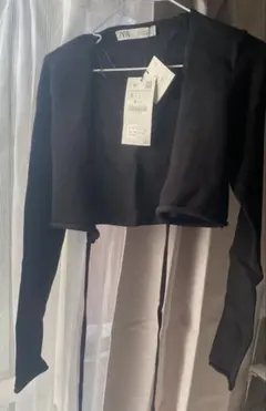 ZARA ブラック クロップドニット S