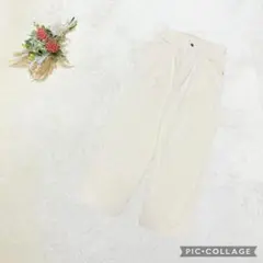 WEGO【S】コーデュロイ ワイドパンツ アイボリー ナチュラル