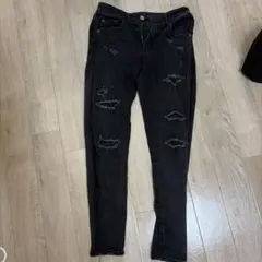 AZUL BY MOUSSY ダメージデニム ブラック XSのサムネイル