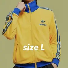 adidas 70s復刻　トラックジャケット　ジャージ　L イエロー×ネイビー