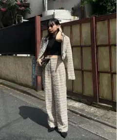 AMERI】PLAYFUL TWEED JACKET＆PANTS セットアップ - メルカリ
