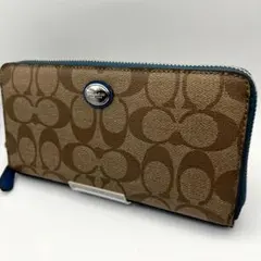 未使用コーチ☆ジッピーロングウォレット 長財布 シグニチャーPVC＆レザー本革