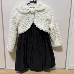 Fairy princess フローラルドレスとファーコートセット 140