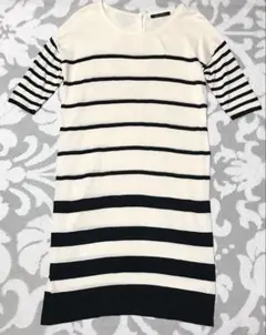 ◆アダムエロペ レディース 薄手 五分袖ニットワンピ◆