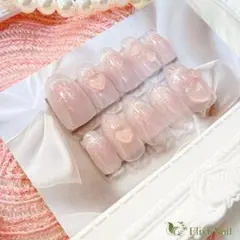 ネイルチップ　ピンク　ハート　マグネット