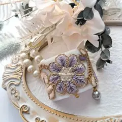 ⭐3180⭐❣️大人可愛い華やかアクセ❣️オリジナル✴一点物インド刺繍ポニー