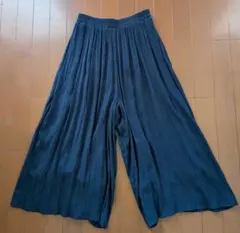 pink adobe　ワイドパンツ　ウエストゴム　S　ネイビー