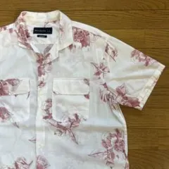 Abercrombie&Fitch オープンカラー フラワーシャツ 白 ピンクのサムネイル