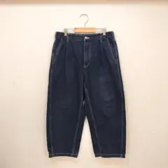 ジーユー GU デニムカーブタックパンツ【S】321-344285（23-01）