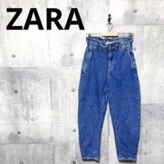 ZARA ザラ レディース ゴムウエストテーパードデニム テーパードジーンズのサムネイル