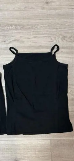 授乳服　授乳キャミソール　授乳用キャミソール　授乳用下着　黒　綿素材