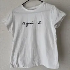agnès b. ロゴ Tシャツ 半袖 ホワイト　Mサイズ