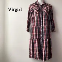 2WAY ロング シャツ ワンピース レディース M チェック ウエスタン 羽織